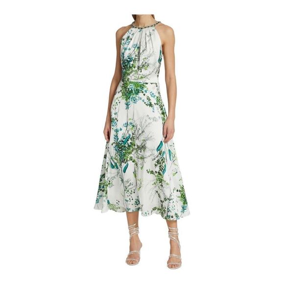 TERI JON by Rickie Freeman Embellished Halter Midi Dress Size 4 NWT - Picture 2 of 10